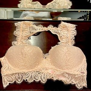 Victoria’s Secret PINK bralette. Pale pink in color. Size large. EUC.